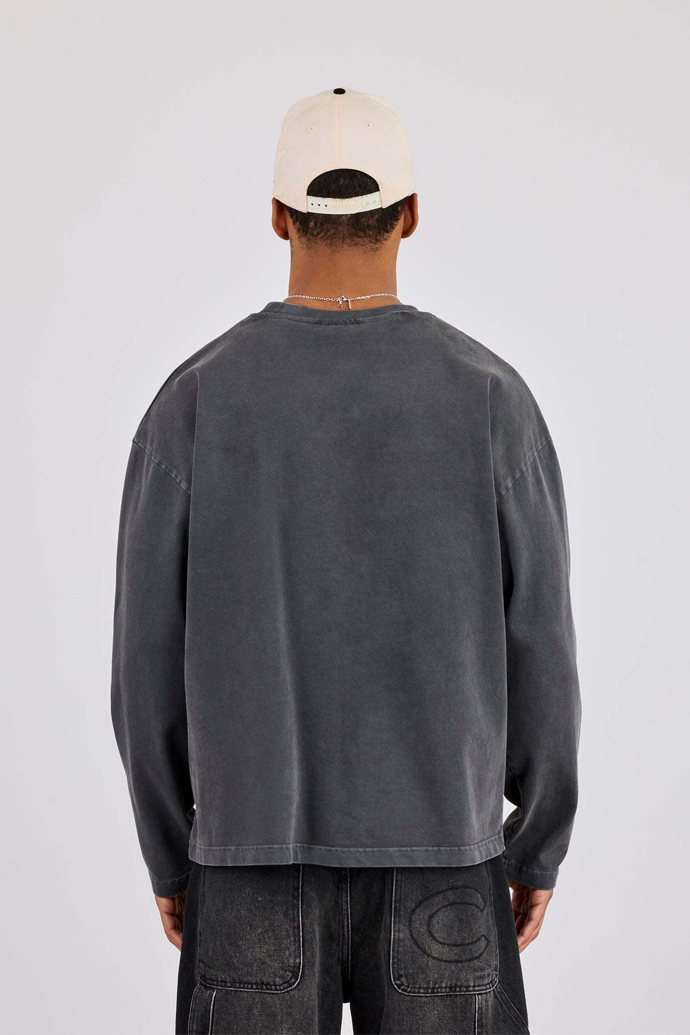 Washed Long Sleeve T-Shirt - Charcoal