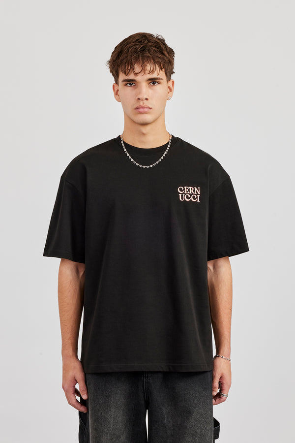 Cernucci Car Oversized T-Shirt - Black