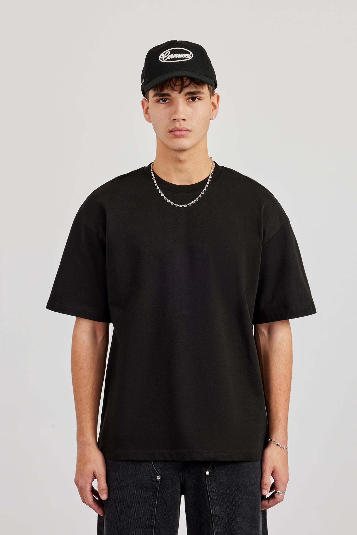 Cernucci Oversized T-Shirt - Black | Mens Tees & Vests | Shop T
