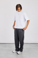 Mens Relaxed Poly Smooth Taping Track Pant - Charcoal