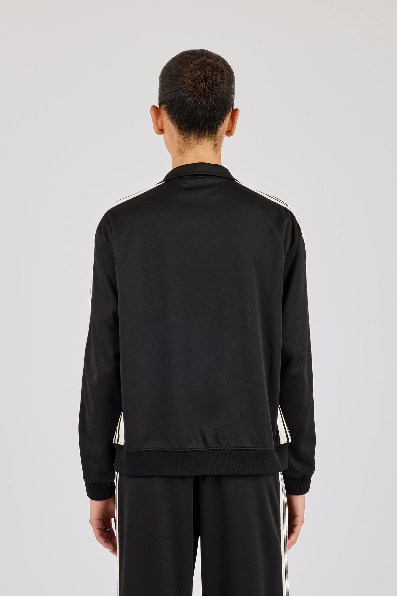 Womens Poly Smooth Taping Track Top - Black