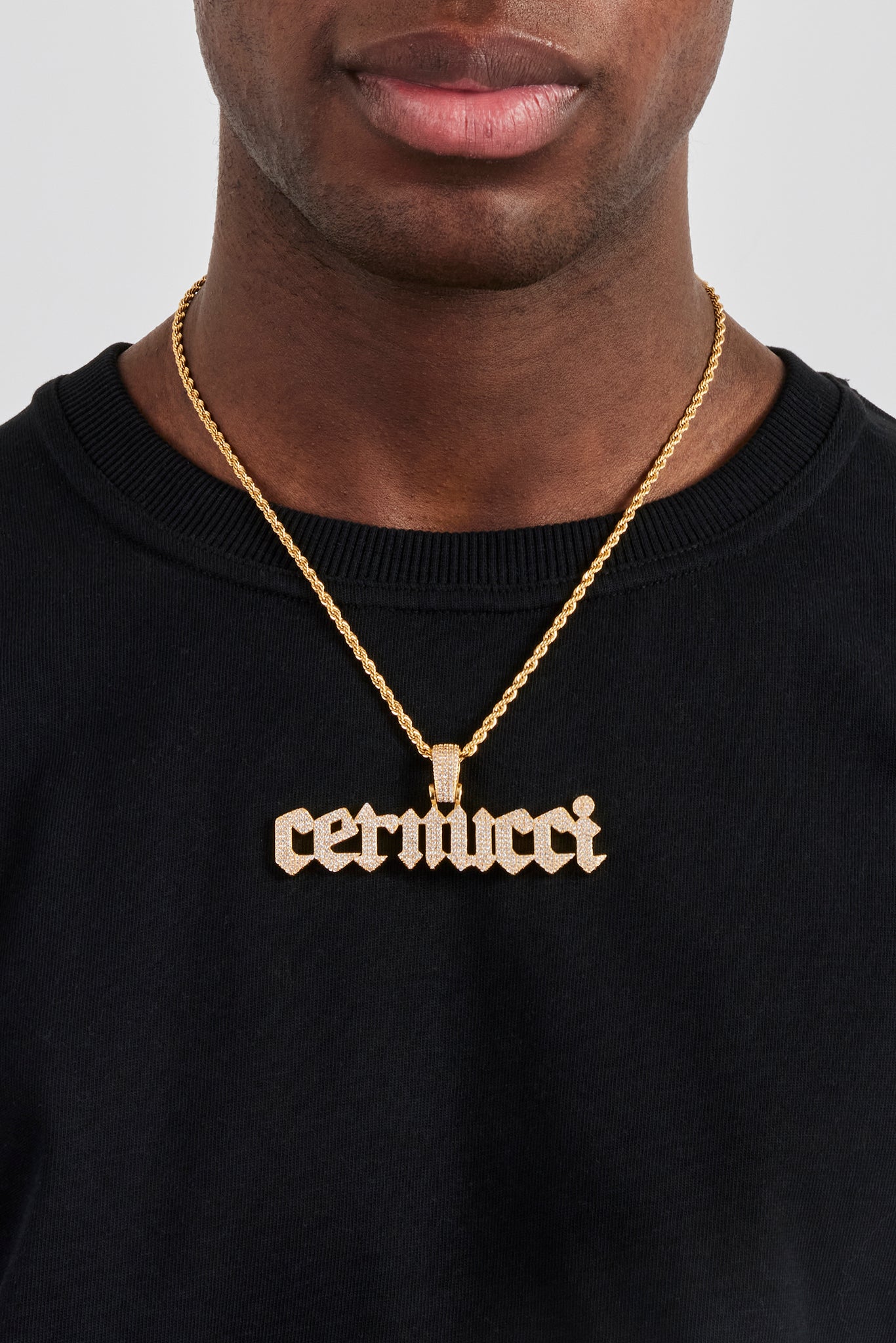 Biergarten Font Pendant - 20mm - Gold