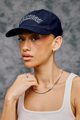 Womens Embroidered Cap - Navy