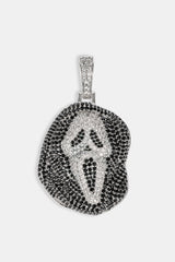 Iced Mask Face Pendant - 40mm - White