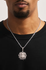 Iced Spider Pendant - 35mm - White