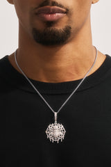 Iced Spider Pendant - 35mm - White