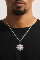 Iced Spider Pendant - 35mm - White