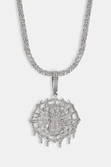 Iced Spider Pendant - 35mm - White
