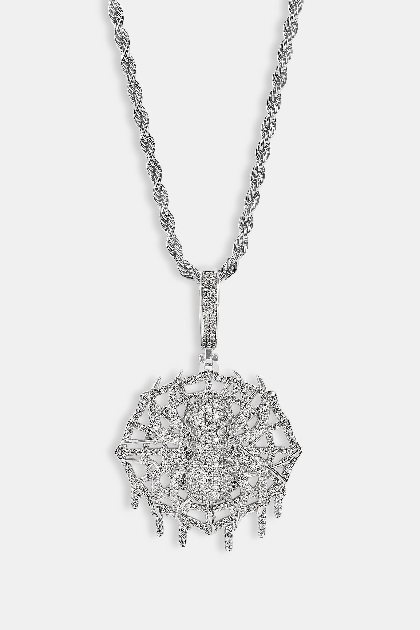 Iced Spider Pendant - 35mm - White