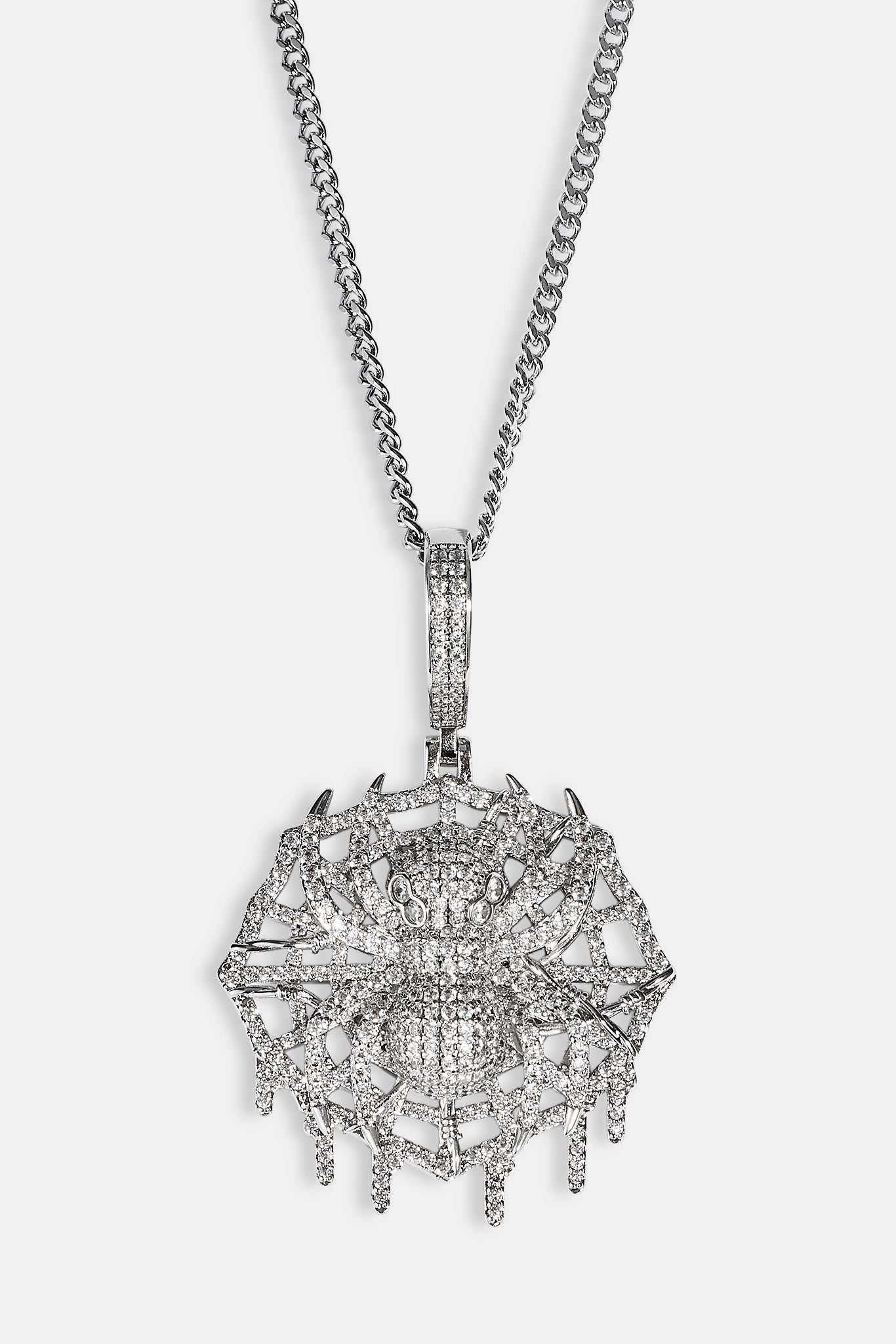 Iced Spider Pendant - 35mm - White