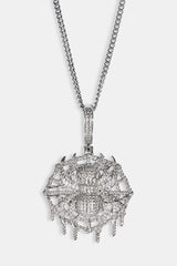Iced Spider Pendant - 35mm - White