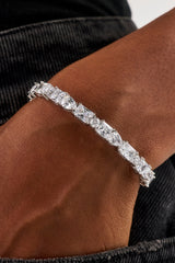 Mixed Shape Stone Bangle - 6mm - White