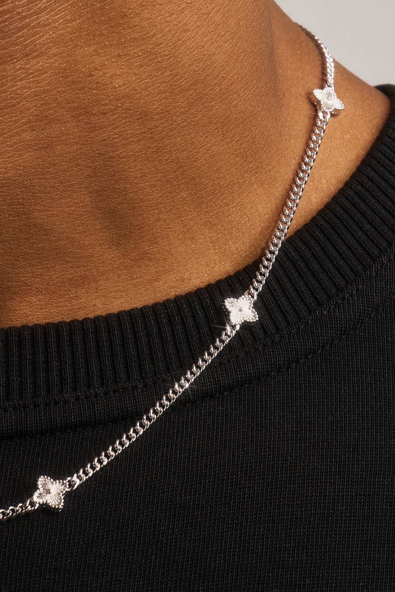 Polished Motif Cuban Chain - 8mm - White