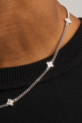 Polished Motif Cuban Chain - 8mm - White