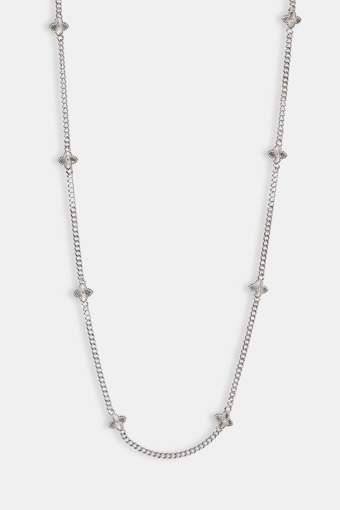 Polished Motif Cuban Chain - 8mm - White