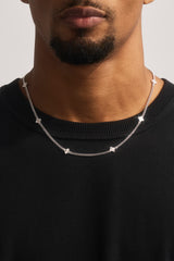 Polished Motif Cuban Chain - 8mm - White