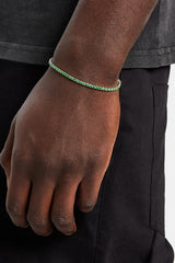 Micro Tennis Armband Grün - Weiß 2,5mm