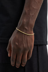 Micro Tennis Armband Zitrone - Weiß 2,5mm