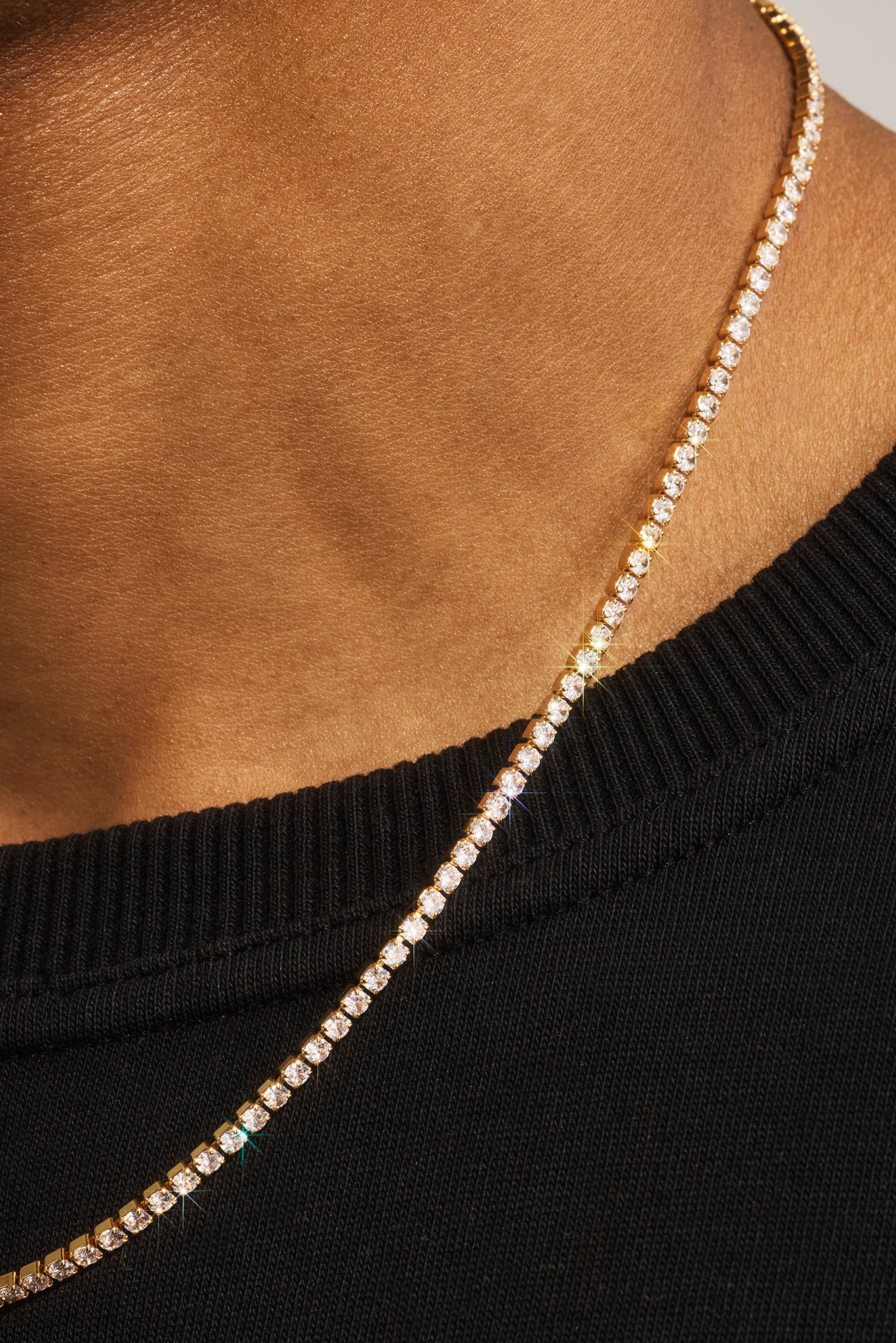 Micro Tennis Bracelet & Chain - 2.5mm - Gold