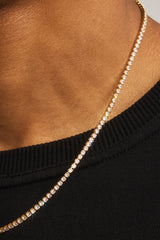 Micro Tennis Bracelet & Chain - 2.5mm - Gold