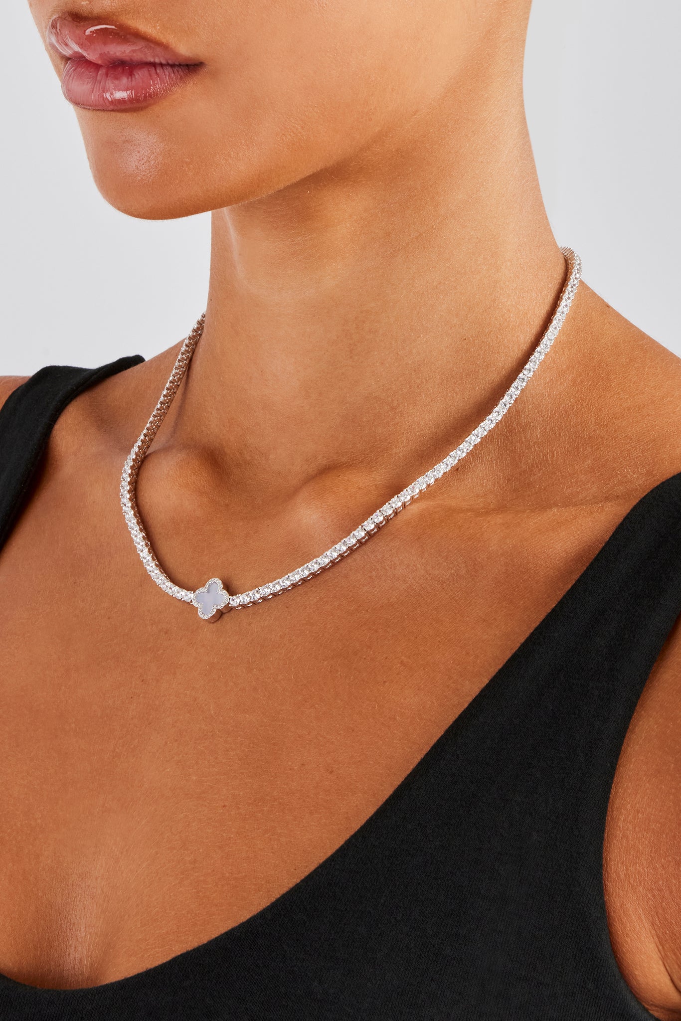 3 mm Motiv Lila Achat Tenniskette - Weiß