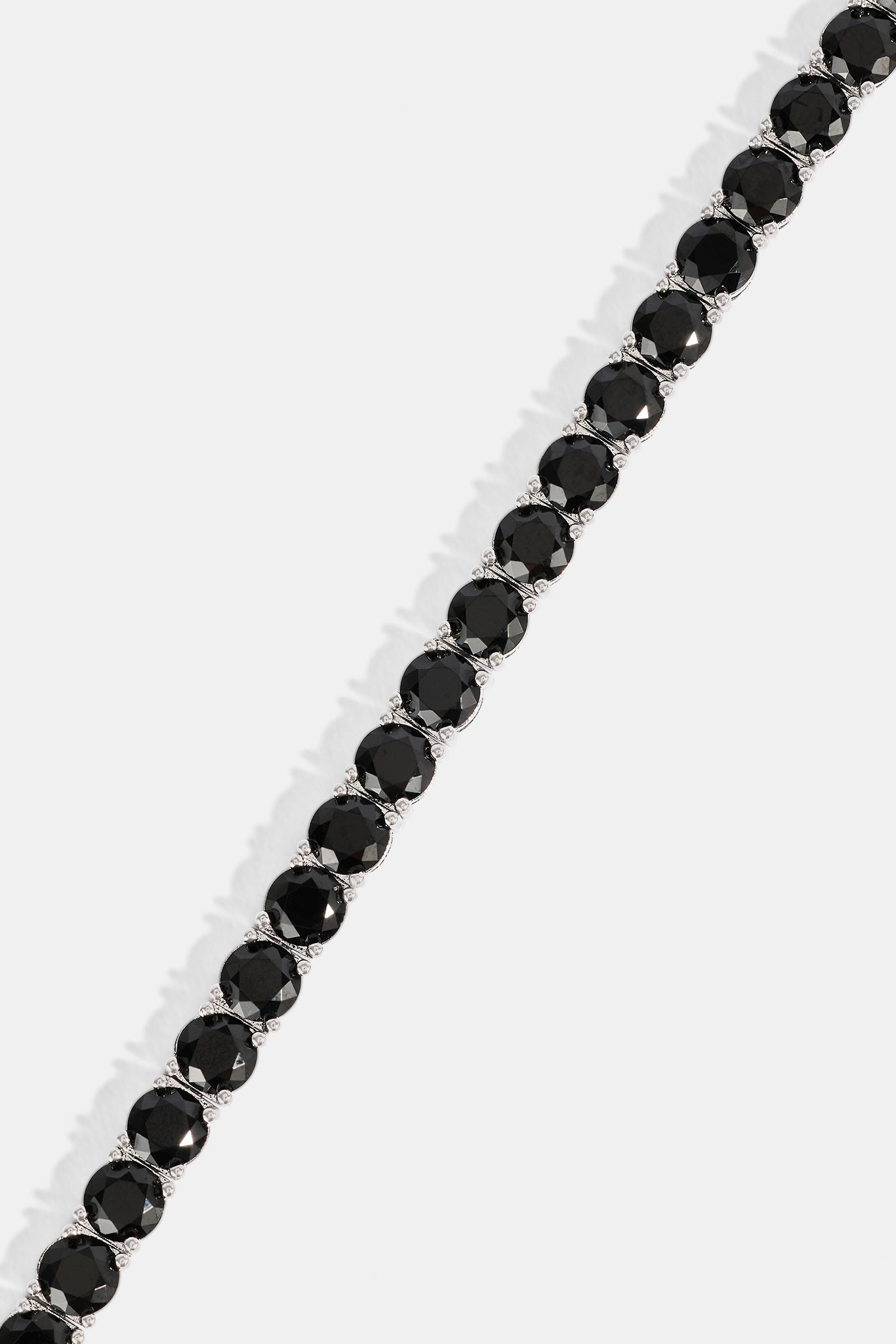 Black Tennis Bracelet - 5mm - White