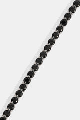 Black Tennis Bracelet - 5mm - White