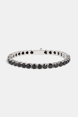 Black Tennis Bracelet - 5mm - White