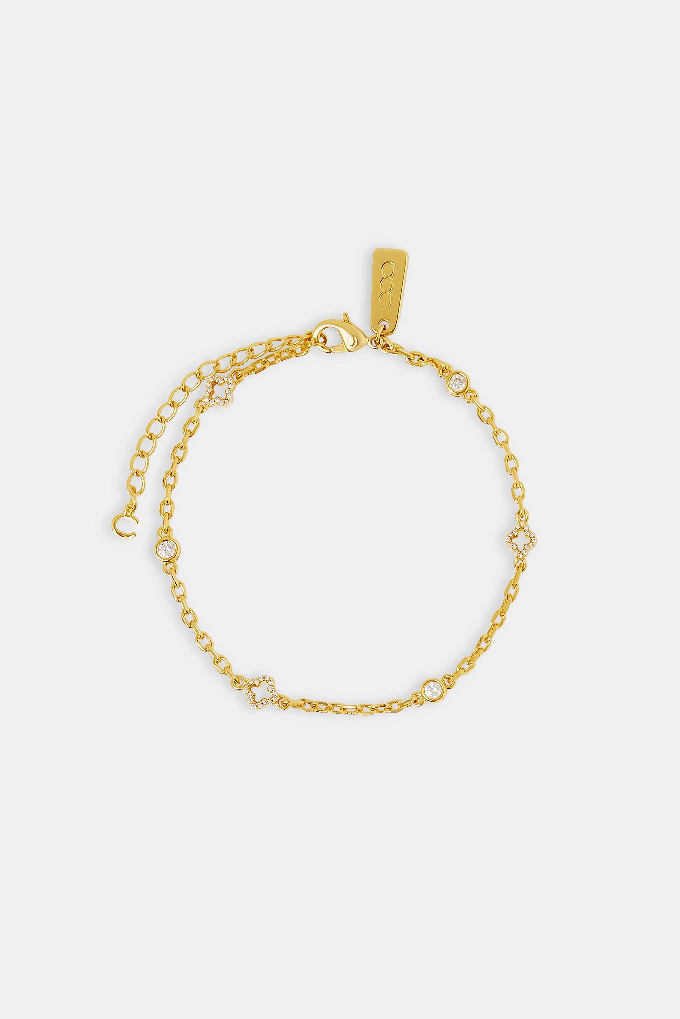 Cut Out Motif Anklet - 6mm - Gold