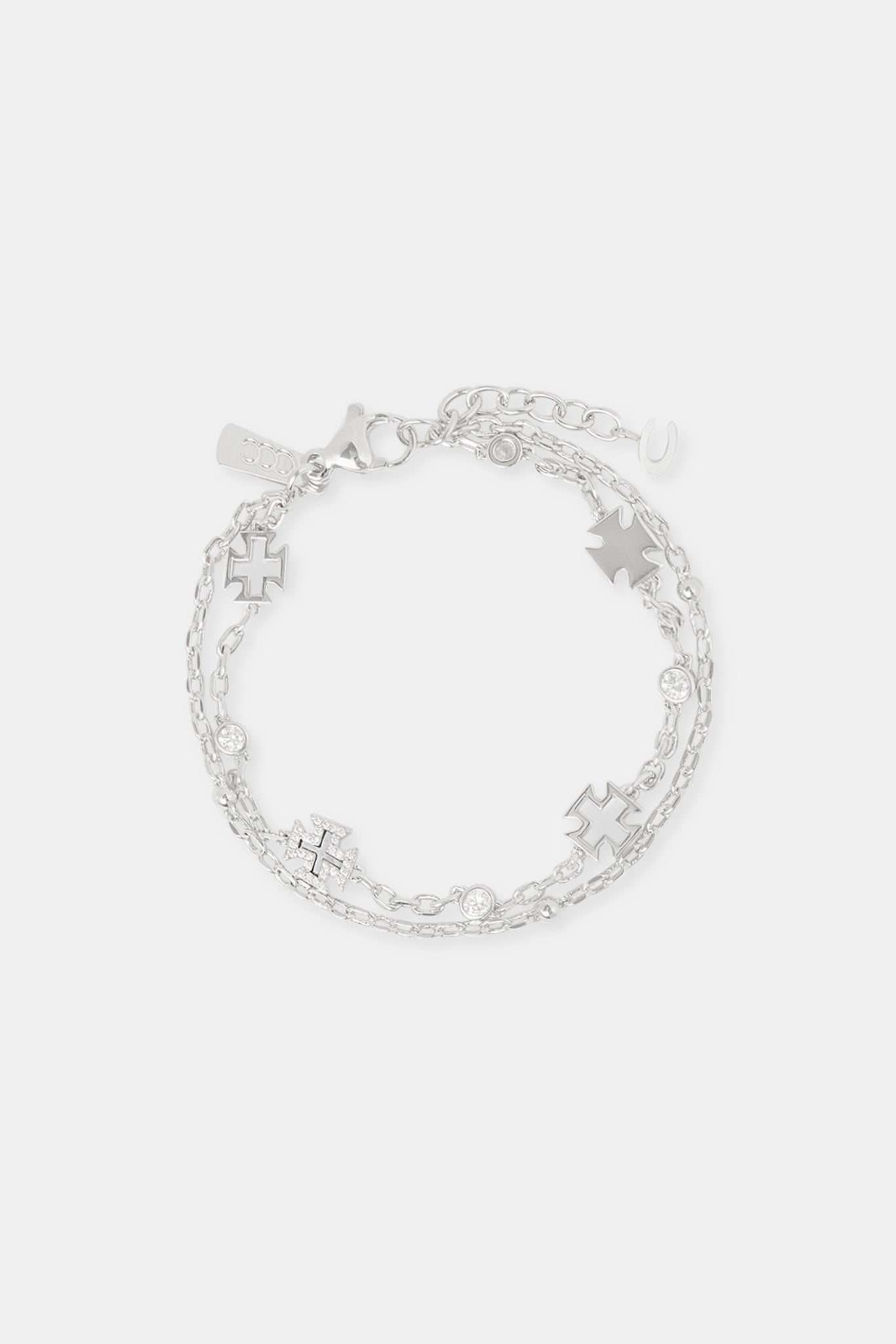 Purple Agate Motif Double Layer Rolo Bracelet - 8mm