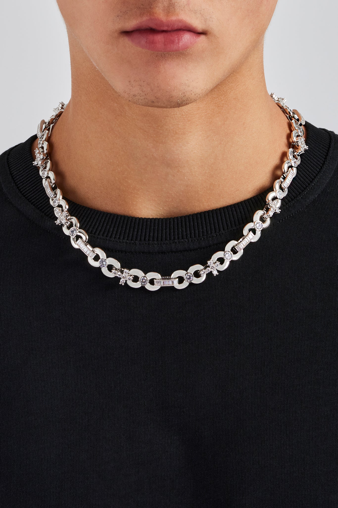 Baguette-Kreuz-Unendlichkeitsgliederkette – 12 mm