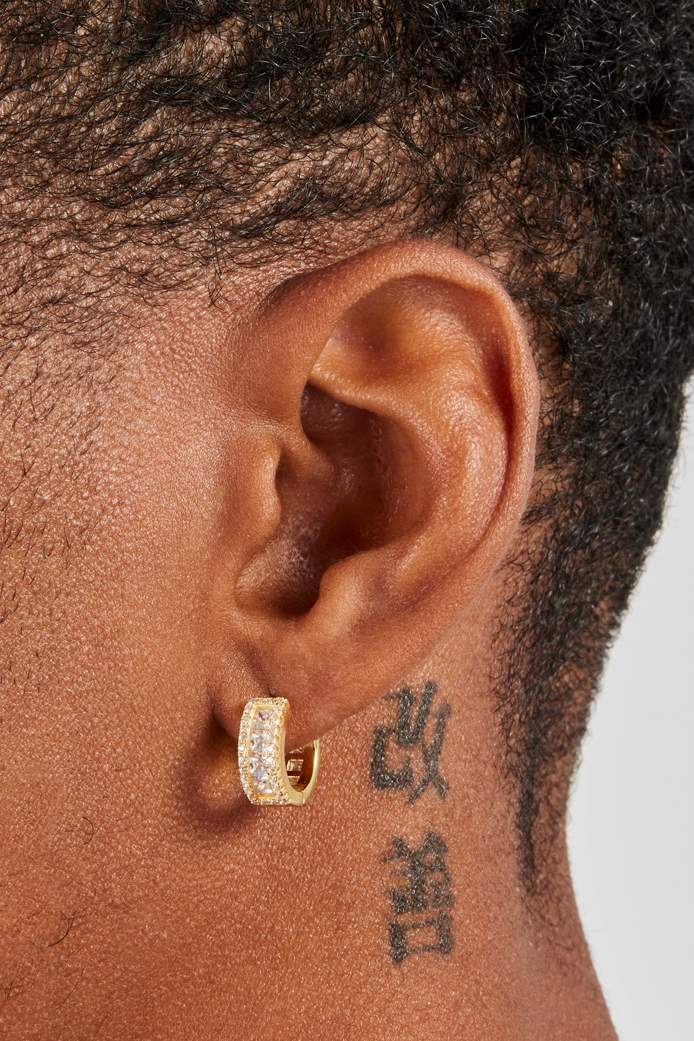 925er Baguette-Creolen mit transparentem Zirkonia – Gold – 10 mm