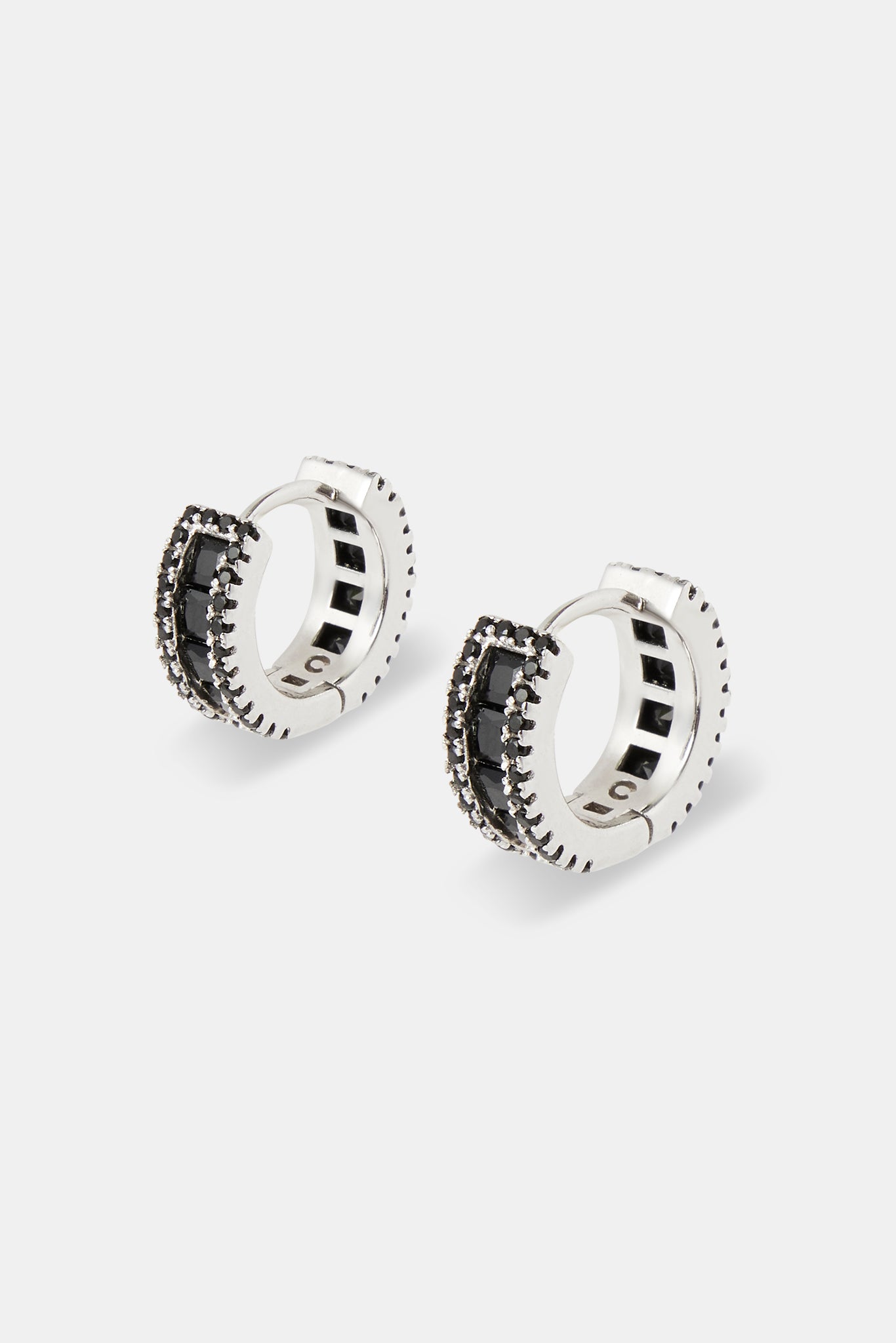 Screwback Earrings 10mm Real 925 Silver CZ Baguette Iced Big Mens Studs Hip Hop - Harlembling