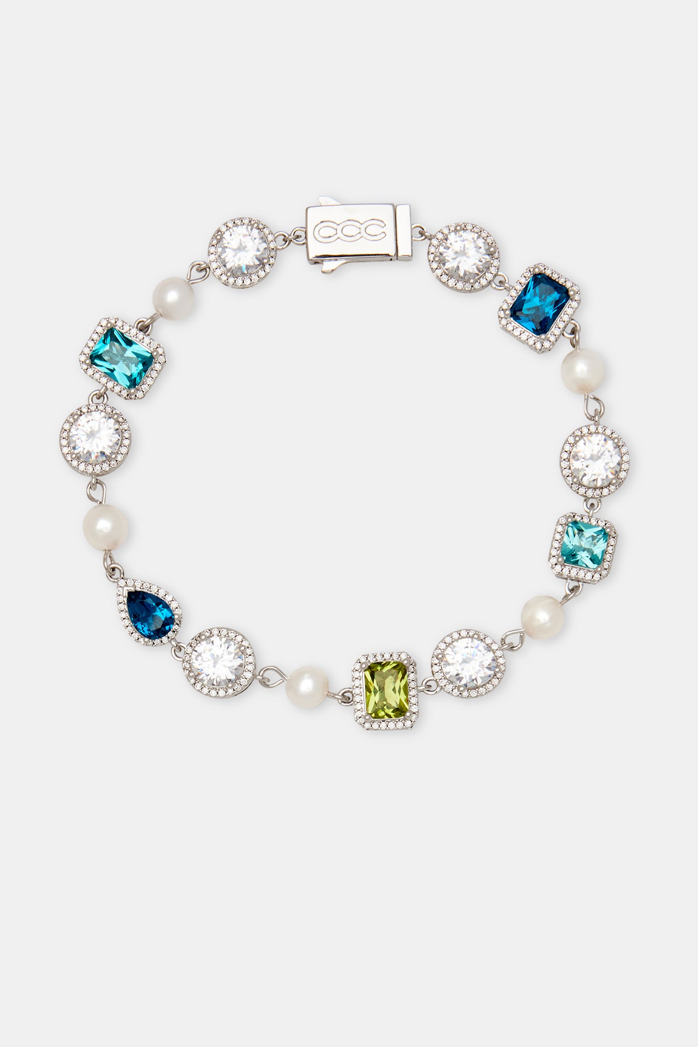 Blue & Green Mixed Gemstone Bracelet - 10mm