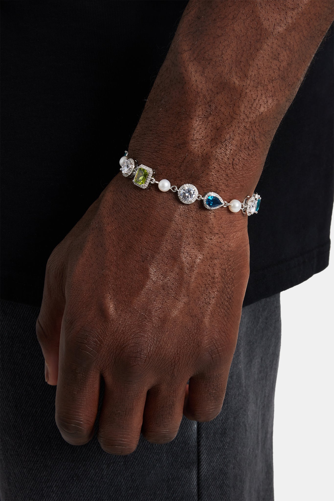 Blue & Green Mixed Gemstone Bracelet - 10mm