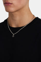 Schwarze Emaille-Halskette mit Kreuzmotiv – 10 mm