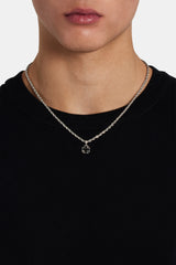 Schwarze Emaille-Halskette mit Kreuzmotiv – 10 mm