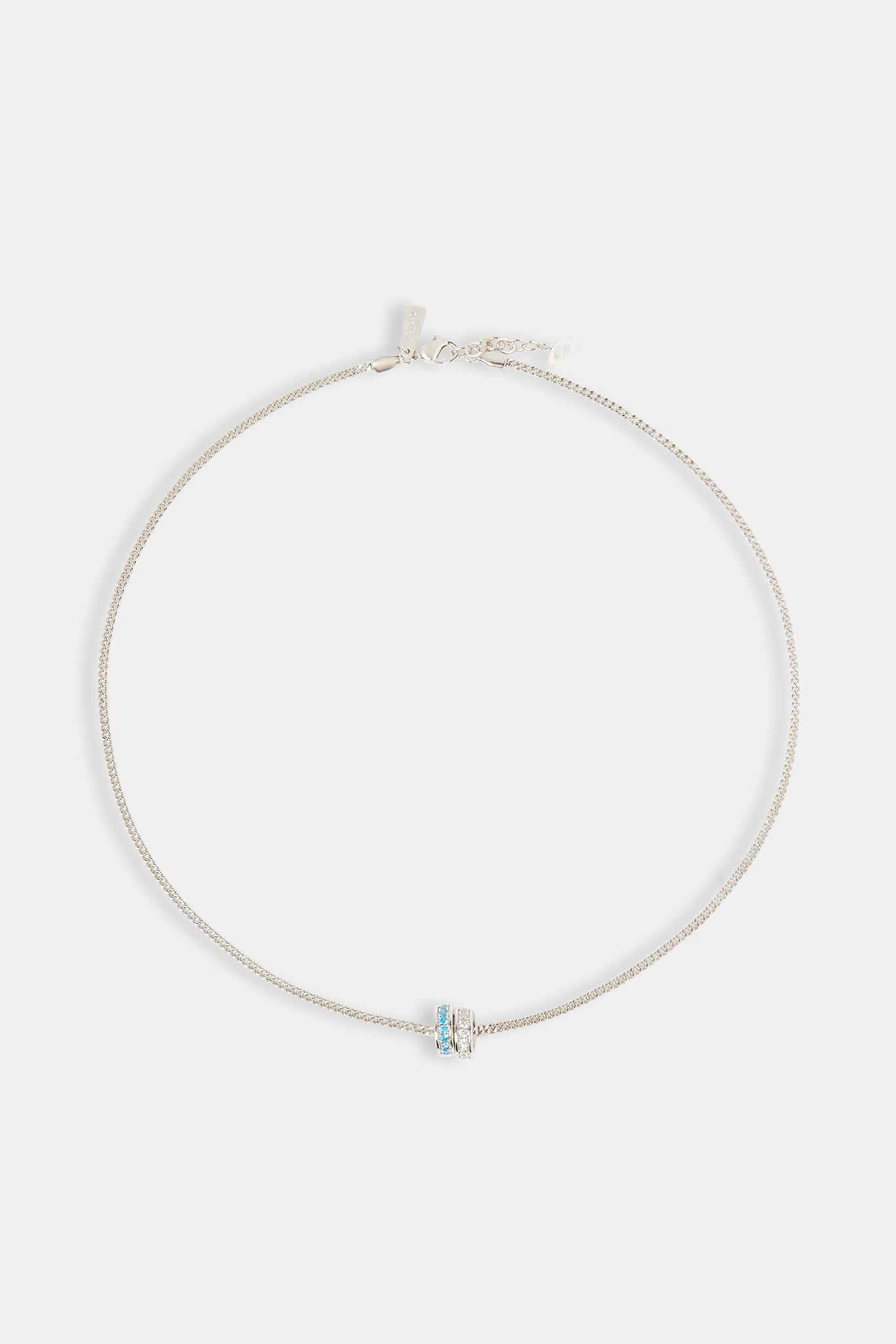 Blaue und klare Eisring-Halskette – 15 mm