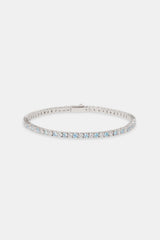 Blue & Clear Stone Tennis Bracelet - 3mm
