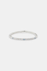 Light Blue & Clear Stone Tennis Bracelet - 3mm