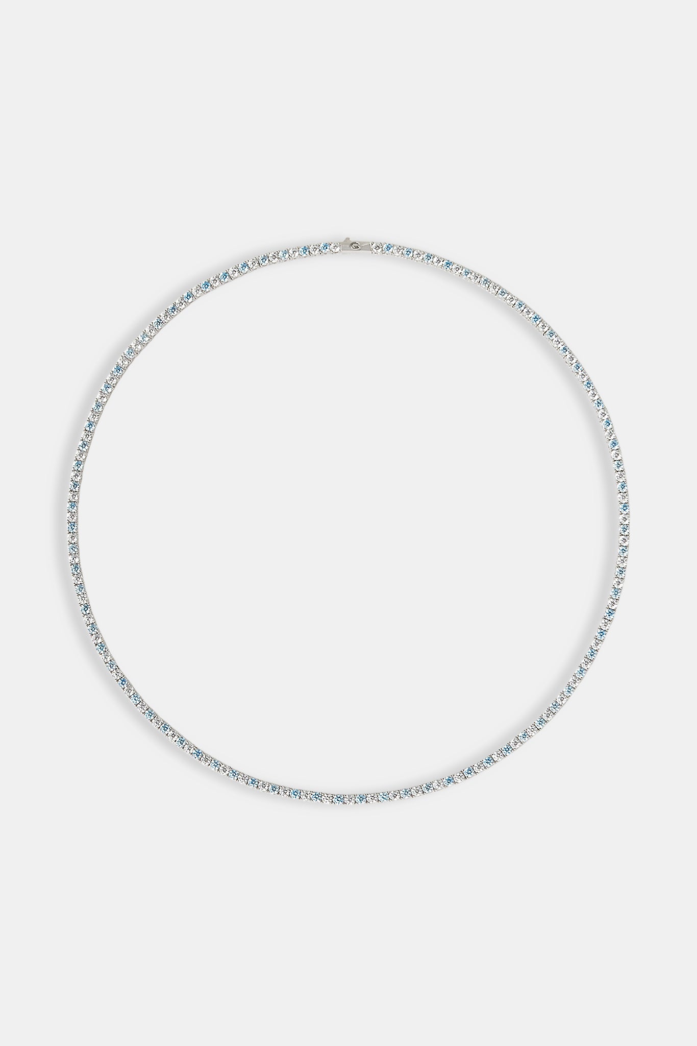 Blue & Clear Stone Tennis Chain - 3mm