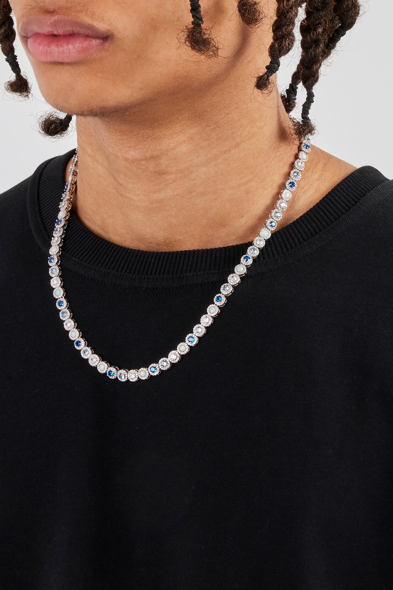 Blue CZ & Opal Chain - 6mm