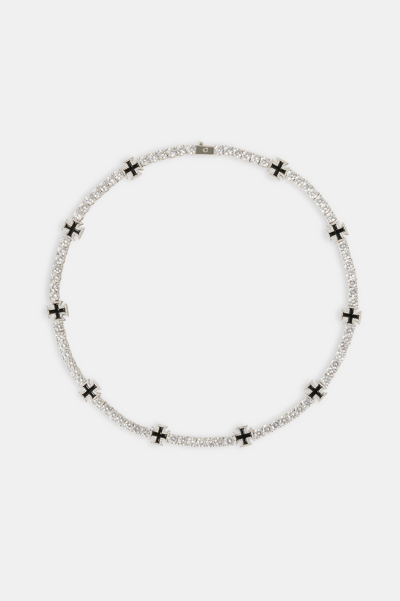 Black Cross Motif Tennis Chain & Bracelet - 5mm | Mens Bundles