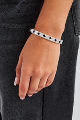 Armreif aus poliertem schwarzem Emaille – 8 mm