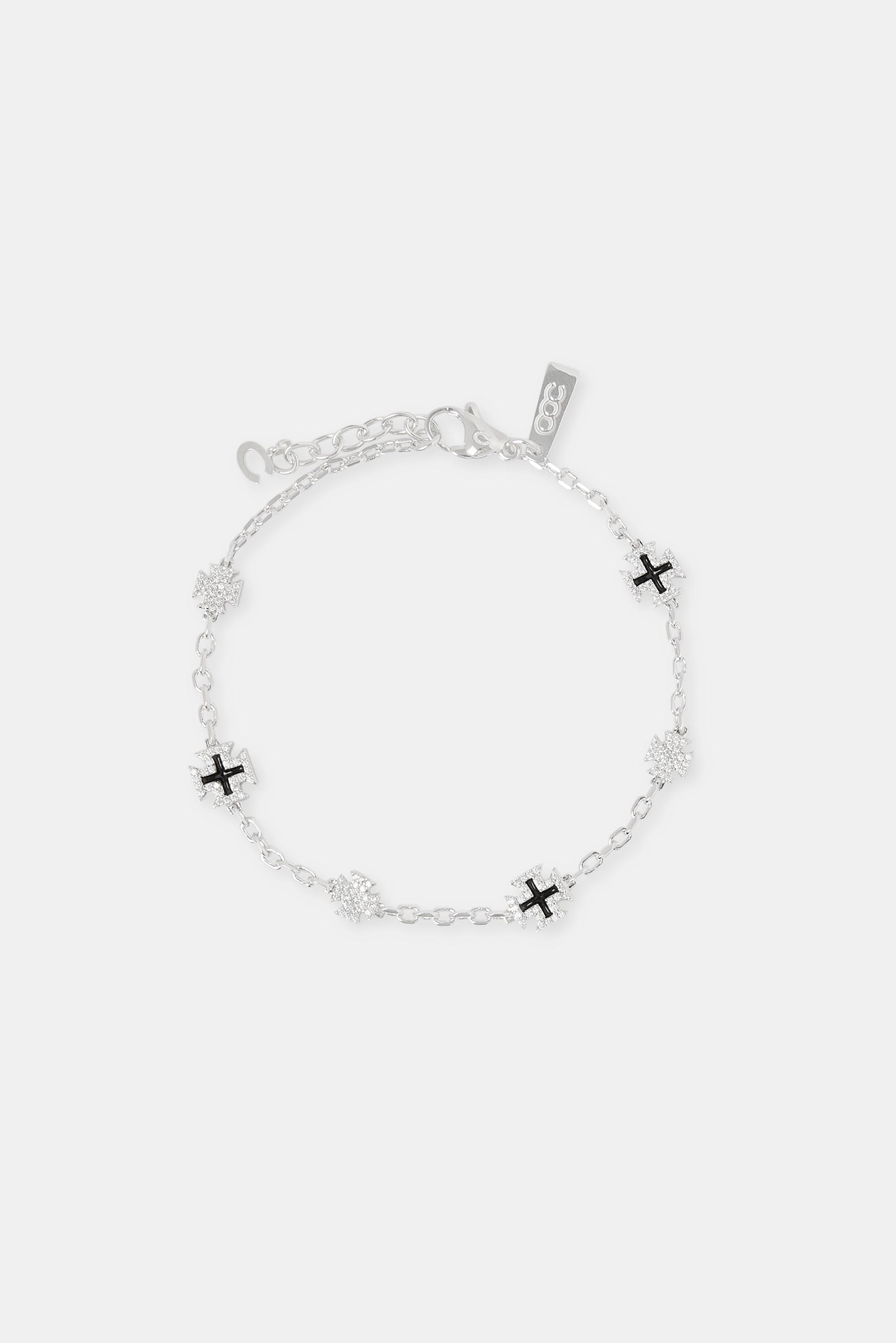 Rolo-Armband mit Mikromotiv aus schwarzer Emaille – 8 mm