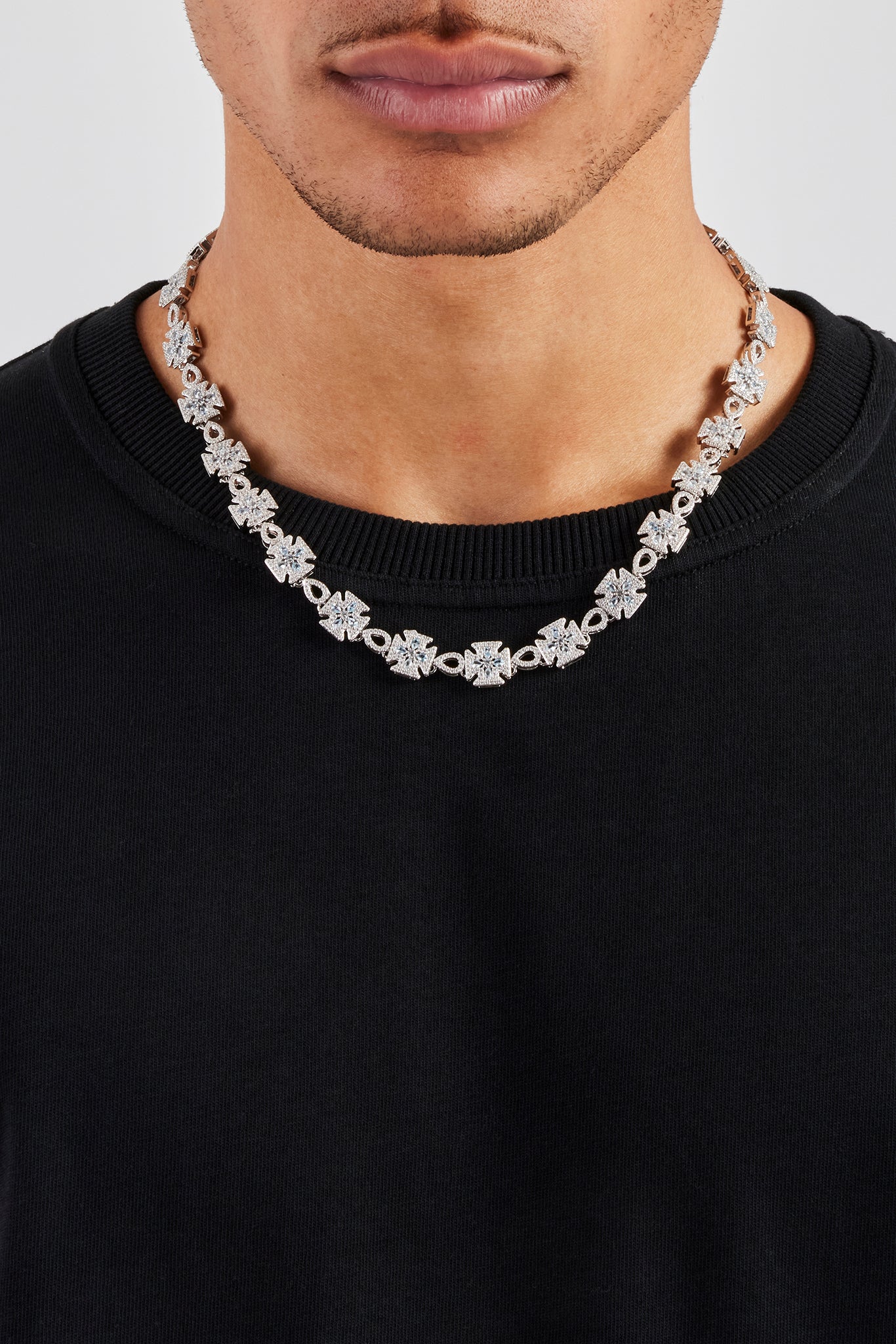 Blue Motif Iced Link Chain - 10mm | Mens Chains | Shop Motif Chains at ...