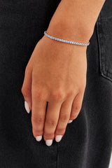 Light Blue Micro Tennis Bracelet - 2.5mm