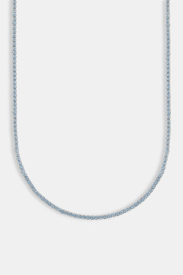 Light Blue Micro Tennis Chain - 2.5mm