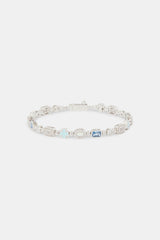 Blue & Clear Micro Multi Gemstone Bracelet - 6mm