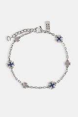 Rolo-Armband mit Mikromotiv aus blauer Emaille – 8 mm